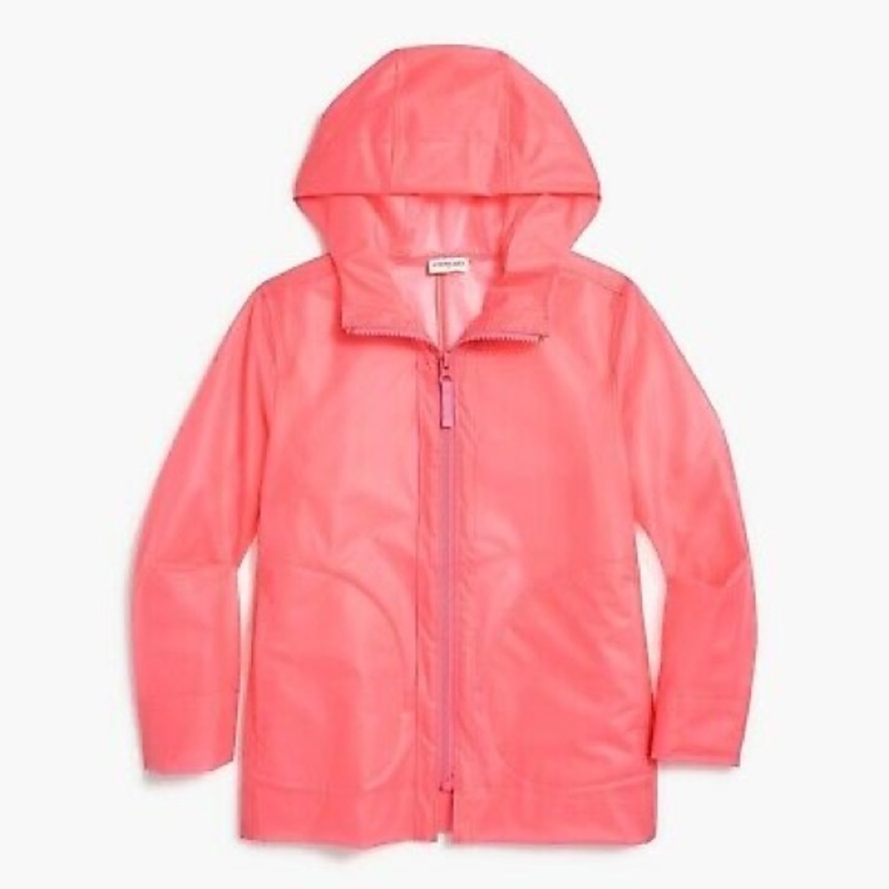 Crewcuts Pink Nylon Hoodie Raincoat Full Zip XL NWT School Days Keep Dry